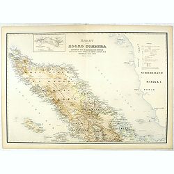 Kaart van Noord Sumatra: Gouvernement Atjeh en Onderhoorigheeden / Noordelijke gedeelten van de Res.n Tapanoeli en Sumatra's Oostkust / en de onafhankelijkeBatak Landen. . .