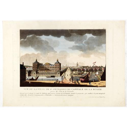 Old map image download for Vue de la ville de St. Pétersbourg capitale de la russie prise du côté de la Fontanka . . .