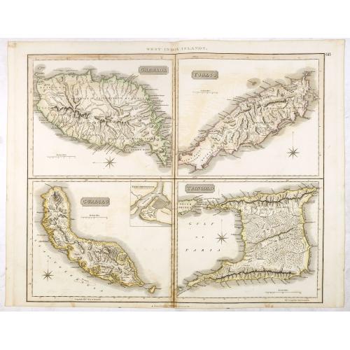 Old map image download for Grenada / Tobago / Curaçao / Trinidad.