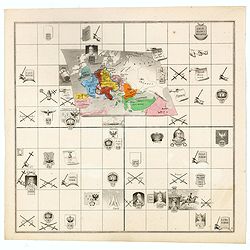 [Untitled map of the European countries in a playing grid].