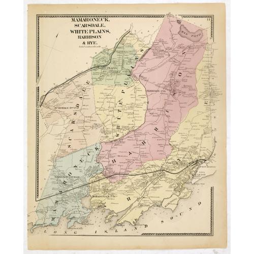 Old map image download for Mamaroneck, Scarsdale, White plans, Harrison & Rye.