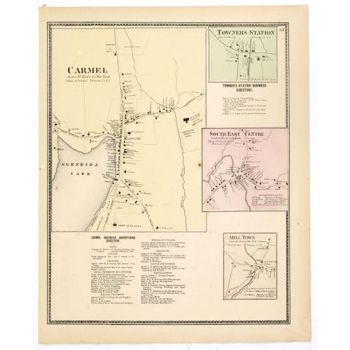 Old map image download for Town of Carmel / Towners Station / South East Centre / Mill Town.