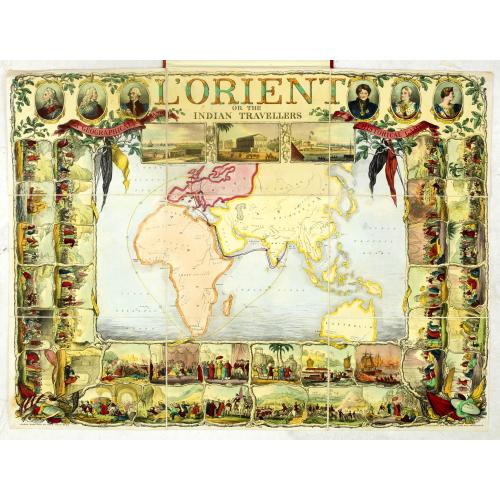 Old map image download for l'Orient or the Indian travellers. A geographical and historical game. . .