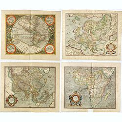 Set of four continents.