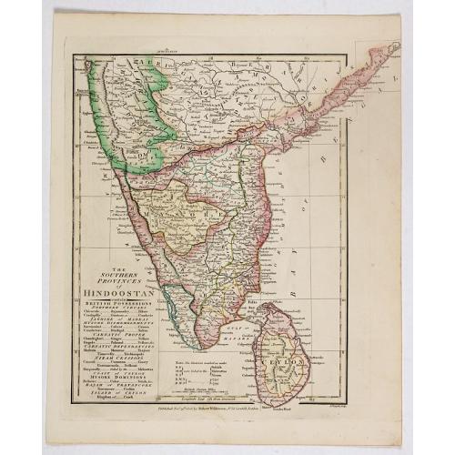 Old map image download for The Southern provinces of Hindoostan . . .