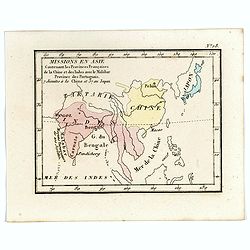 Missions en Asie Contenant les Provinces Françaises de la Chine et des Indes avec le Malabar Province des Portuguais. 7 Jésuits a la Chine et 57 au Japon.