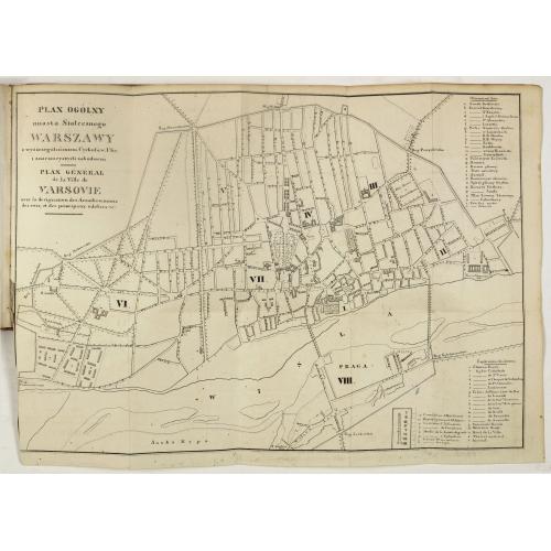 Old map image download for Plan I Obraz Warszawy. Plan et Panorama de Varsovie.