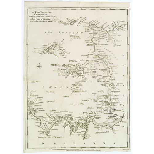 Old map image download for A New and Correct Chart of the Islands of Jersey, Guernsey, Alderney...