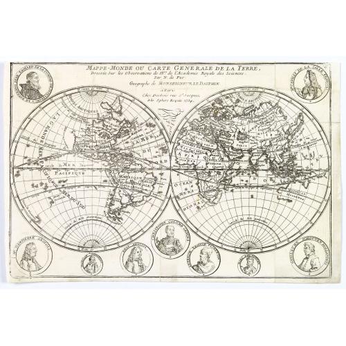 Old map image download for Mappe-Monde ou carte generale de la terre.