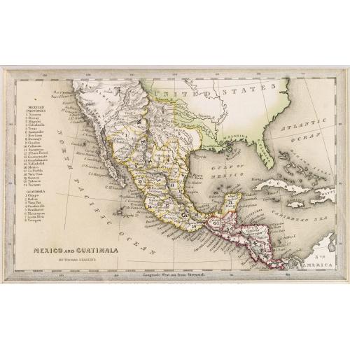 Old map image download for Mexico and Guatimala.