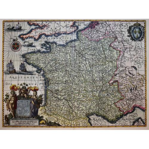 Old map image download for GALLIAE supra omnes ... exactissima descriptio. auctore Henrico Hondio . . .