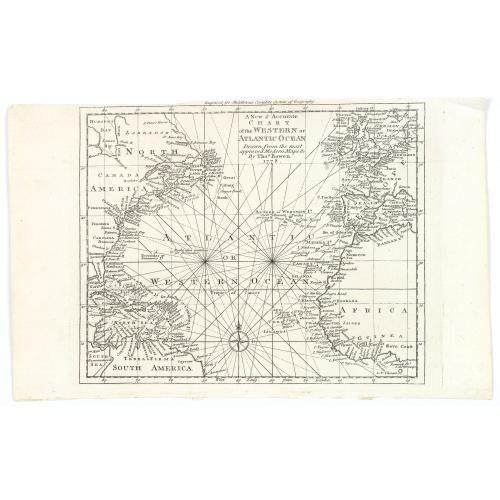 Old map image download for A New & Accurate Chart of the Western or Atlantic Ocean.