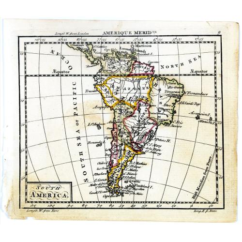 Old map image download for South America.