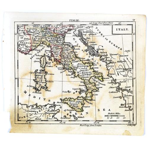 Old map image download for Italy.