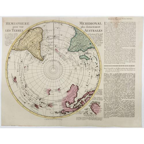 Old map image download for Hemisphere meridional pour voir plus distinctement les terres australes. . .