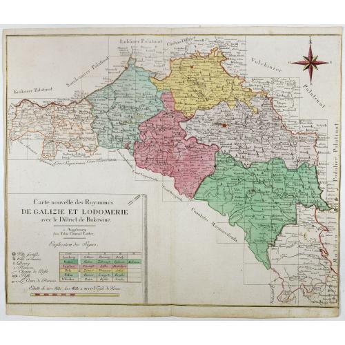 Old map image download for Carte nouvelle des Royaumes de Galizie et Lodomerie avec le district de Bukowine.