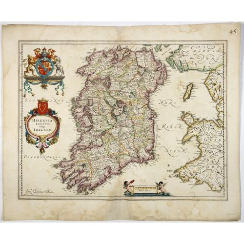 Old map image download for Hibernia regnum vulgo Ireland.