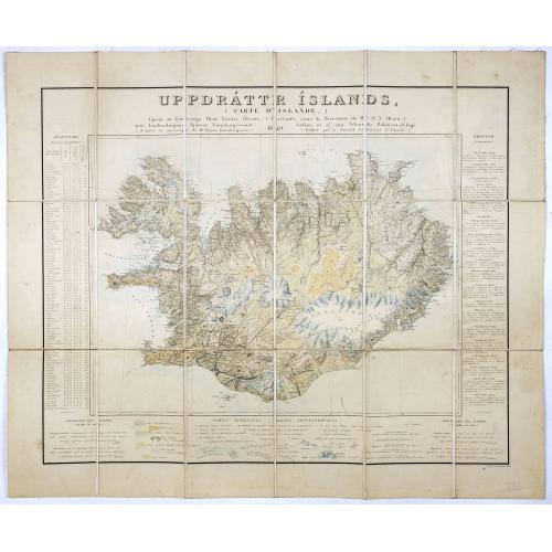 Old map image download for Uppdráttr Íslands / Carte d'Islande.