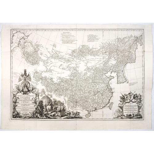 Old map image download for Carte la plus generale et qui comprend la Chine, la Tartarie chinoise et le Thibet. . .