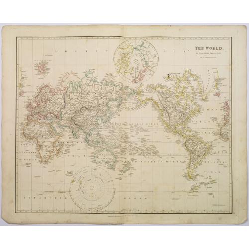 Old map image download for The World on Mercator's Projection.