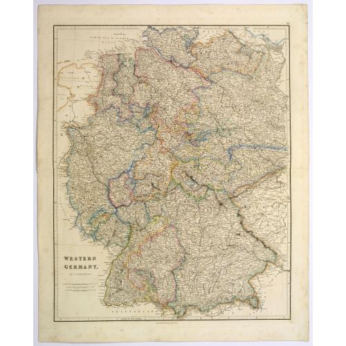 Old map image download for Western Germany.