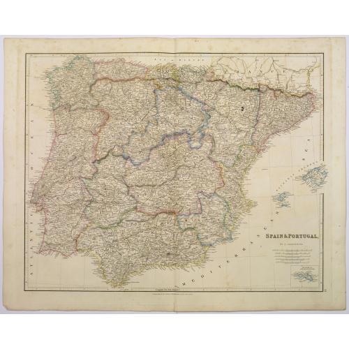 Old map image download for Spain & Portugal.