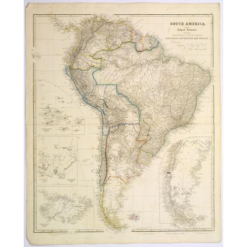 Old map image download for South America.