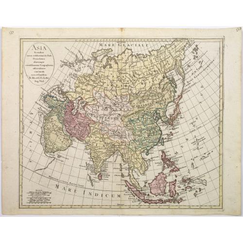 Old map image download for Asia secundum novas celeberrimi de l'Isle Projectiones aliorumque. . .