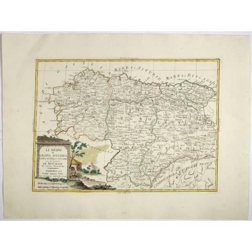 Old map image download for Li Regrni di Galizia, Asturies, Leon, Castiglia Vecchia . . .