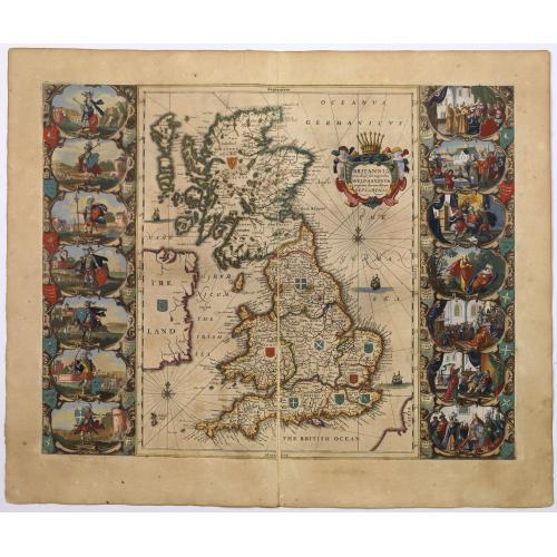 Old map image download for Britannia prout divisa suit temporibus Anglo-Saxonum, praesertim durante illorum Heptarchia.