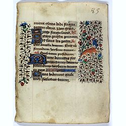 Leaf on vellum from a manuscript Book of Hours.