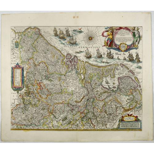 Old map image download for Novus XVII Inferioris Germaniae Provinciarum Typus.