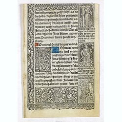 Leaf on vellum from a printed Book of Hours.