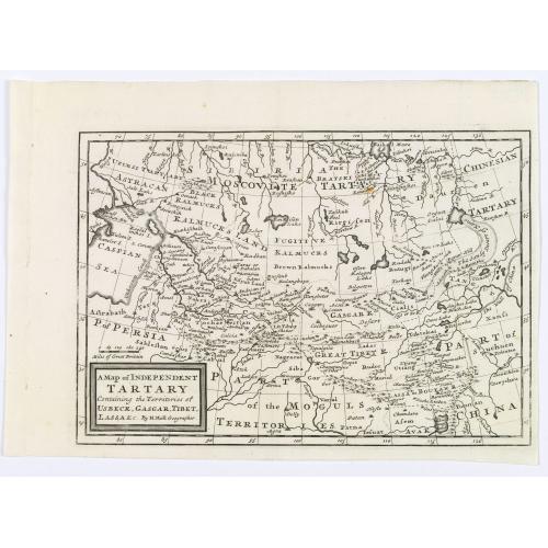 Old map image download for A Map of Independent Tartary, containing the territories of Usbeck, Gasgar, Tibet, Lassa &c.