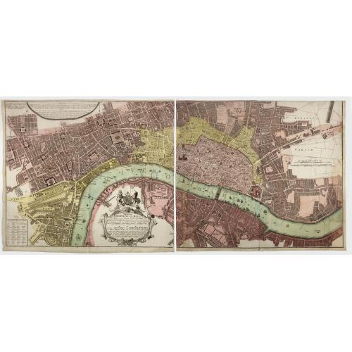 Old map image download for Urbium Londini et West-Monasterii nec non Surburbii Southwark Accurata Ichnographia ... Neuester Grundris der Staedte London und West-Munster, Samt der Vorstadt Southwark ...