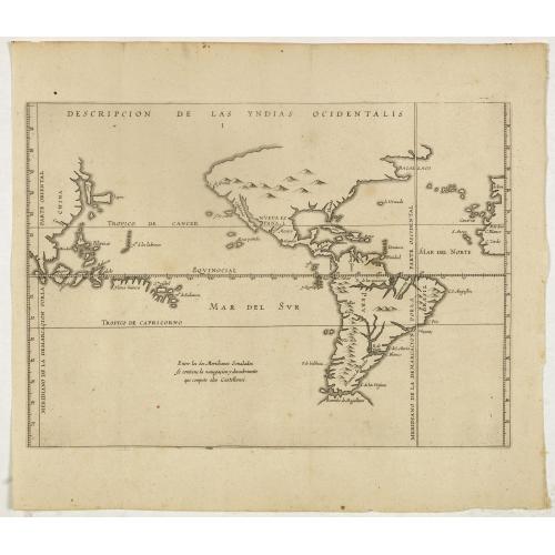 Old map image download for Descripcion de las Yndias Ocidentalis.