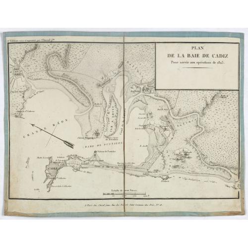 Old map image download for Plan de la baie de Cadiz pour servir aux opérations de 1823.