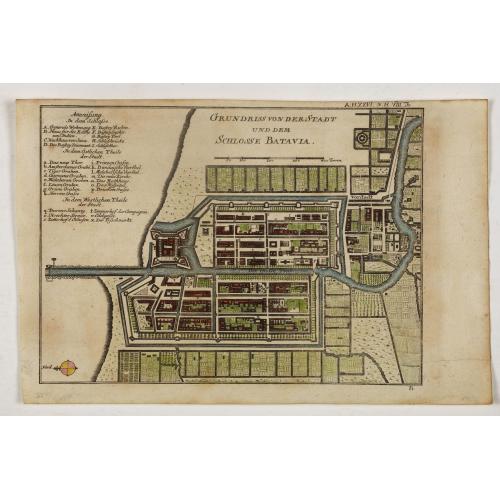 Old map image download for Grundriss von der Stadt und dem Schlosse Batavia.