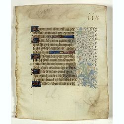 Leaf on vellum from a manuscript Book of Hours.