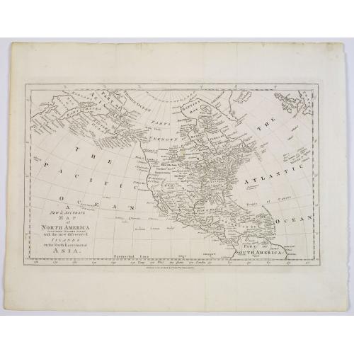 Old map image download for A New and Accurate Map of North America, including Nootka Sound with the new discovered Islands on the north east coast of Asia.