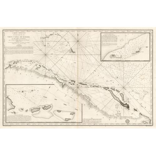 Old map image download for Carte Reduite d’une partie du Vieux Canal de Bahama...