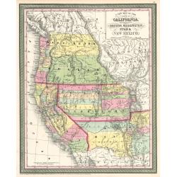 Map of the States of California, Washington, Utah, New Mexico, & Oregon Territories