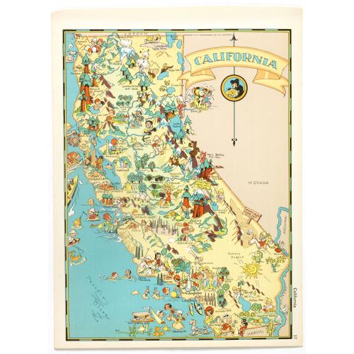 Old map image download for California.