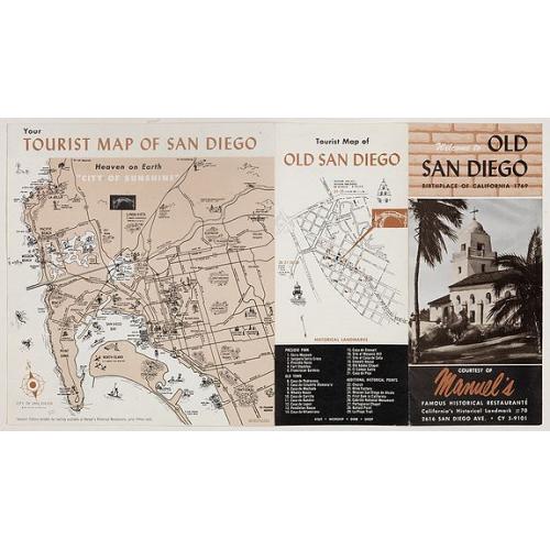 Old map image download for Welcome to old San Diego, birthplace of California 1769.