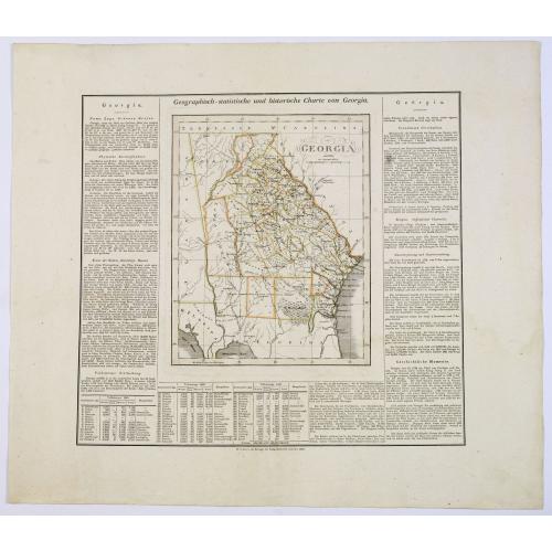 Old map image download for Geographisch-Statistische und Historische Charte von Georgia.