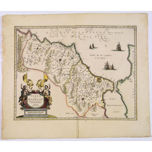 Old map image download for Fezzae et Marocchi regna Africae celeberrima.