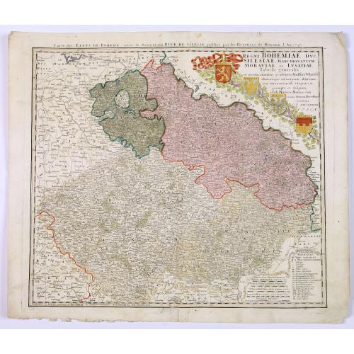 Old map image download for Regni Bohemiae, Duc. Silesiae, Marchionatuum Moraviae et Lusatiae. . .