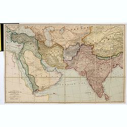 A map of the countries between Constantinople and calcutta including Turkey in Asia, Persia, Afghanistan & Turkestan.