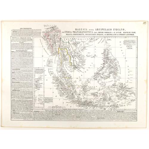 Old map image download for Malesia ossia Arcipelago Indiano, ed India-Transgangetica.