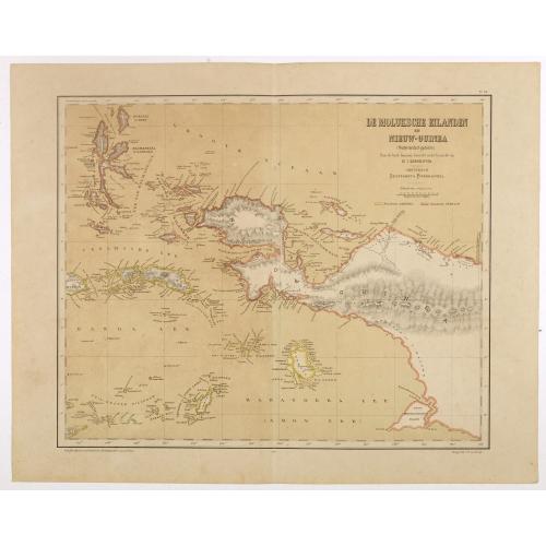 Old map image download for De Moluksche eilanden en Nieuw-Guinea (Nederlandsch gedeelte) . . . schaal van 1:4200000.